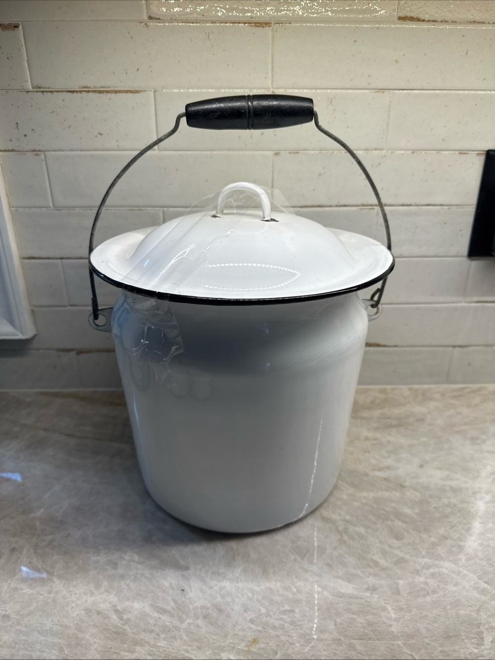 Vintage large enamel, large stock pot